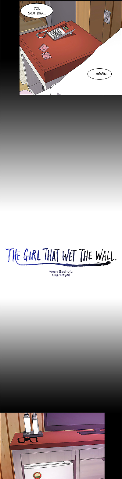 die Mädchen dass nass die Wand